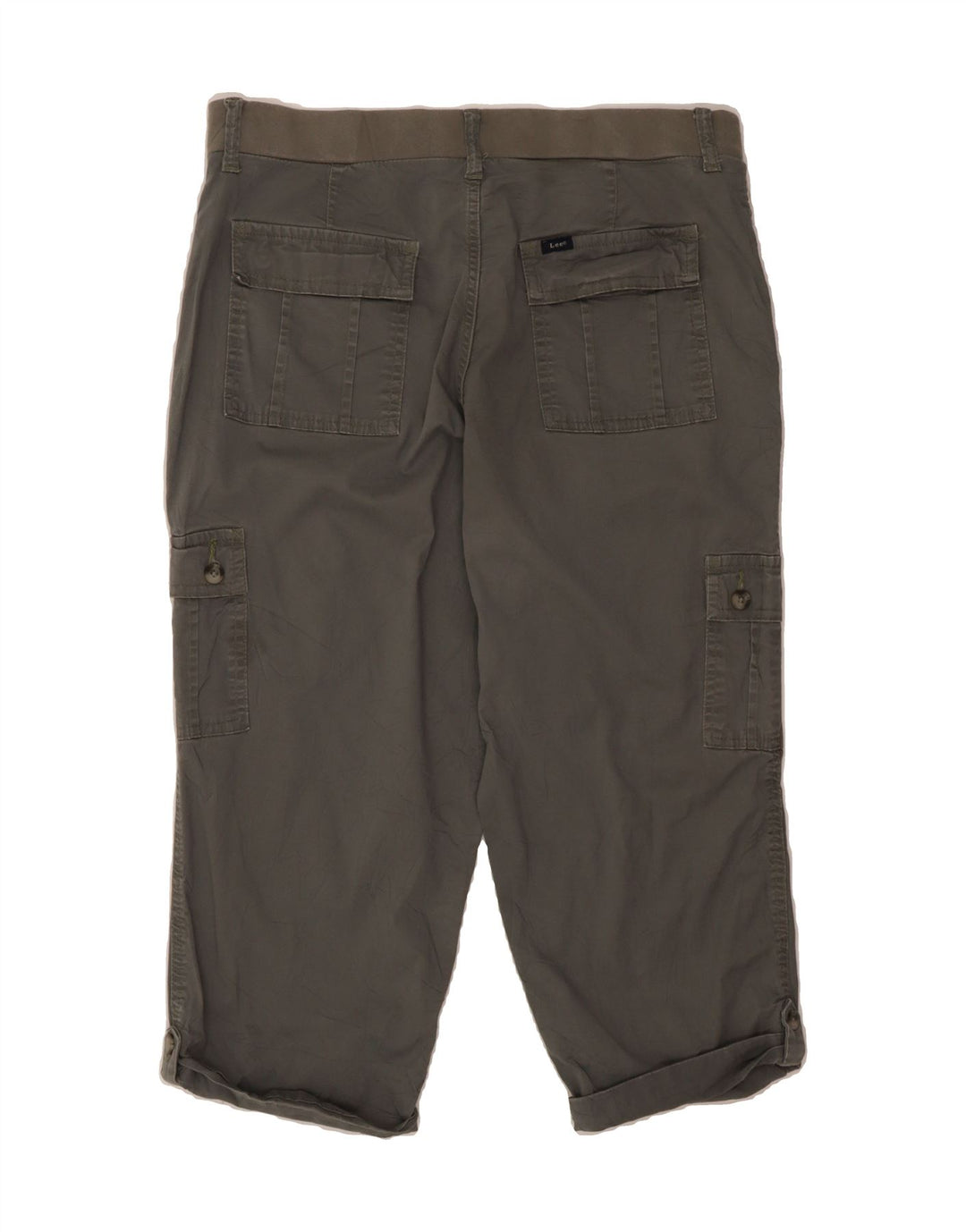 LEE Womens Cargo Capri Trousers US 14 XL W34 L21 Grey Cotton Vintage Lee and Second-Hand Lee from Messina Hembry 