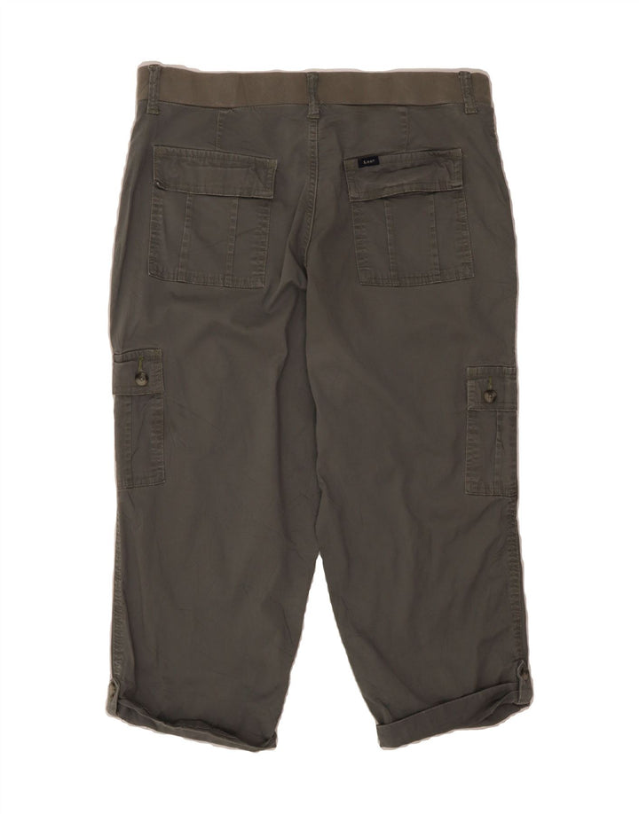 LEE Womens Cargo Capri Trousers US 14 XL W34 L21 Grey Cotton Vintage Lee and Second-Hand Lee from Messina Hembry 
