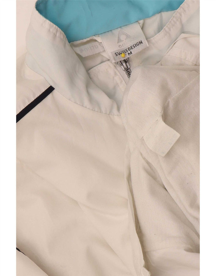 Active Mens Tracksuit Top Jacket Medium White Polyester