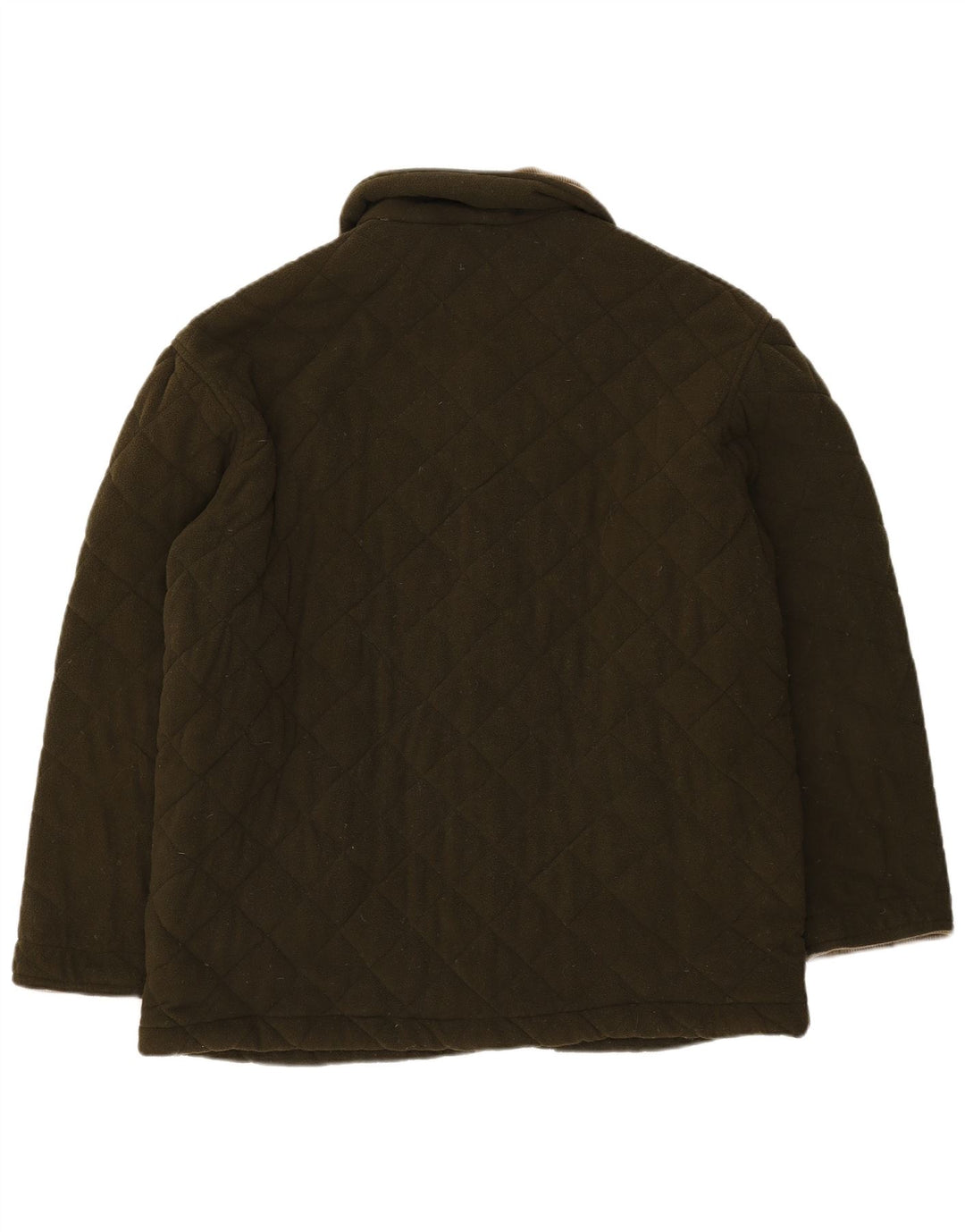 Vintage Mens Fleece Quilted Jacket UK 42 XL Khaki Polyester