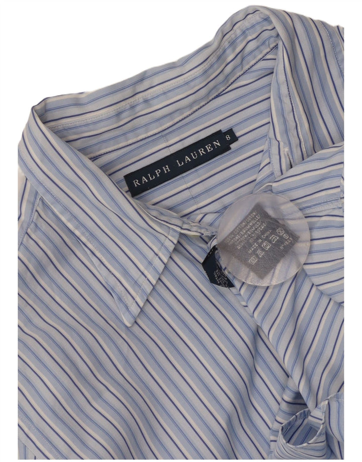Ralph Lauren Womens Shirt US 8 Medium Blue Striped Cotton