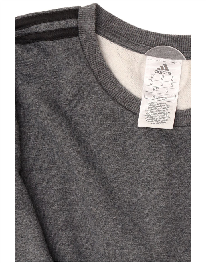 Adidas Mens Sweatshirt Jumper Medium Grey Cotton