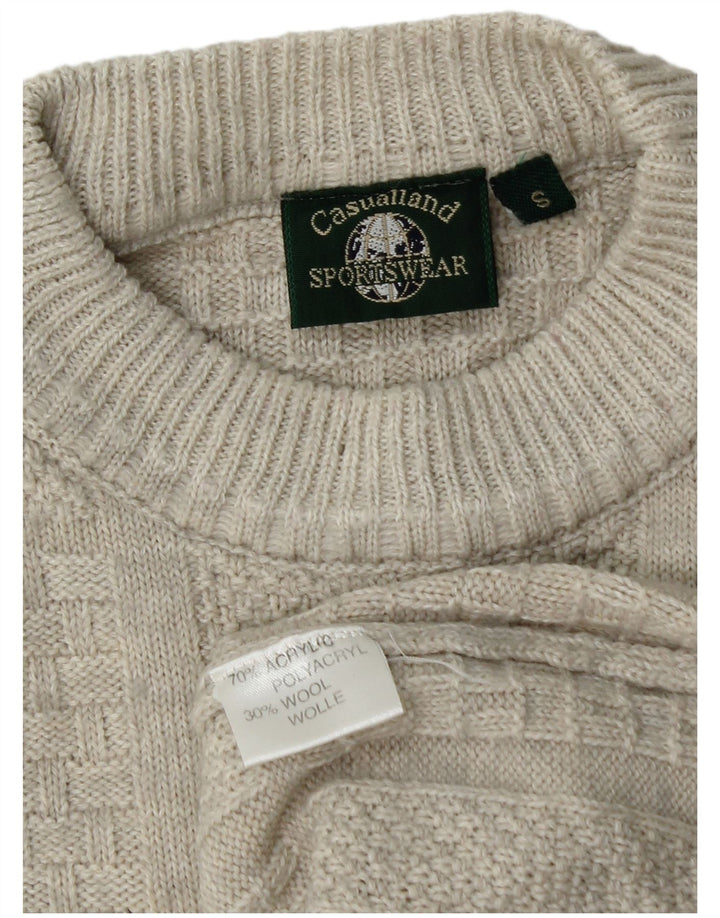 CASUALLAND Mens Crew Neck Jumper Sweater Small Grey Acrylic