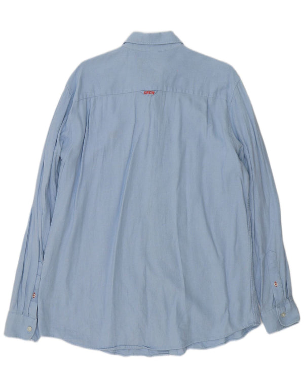 Crew Clothing Mens Shirt Large Blue Linen