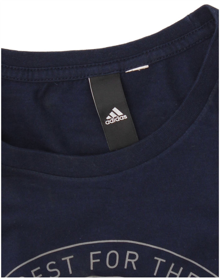 Adidas Mens Graphic T-Shirt Top Large Navy Blue