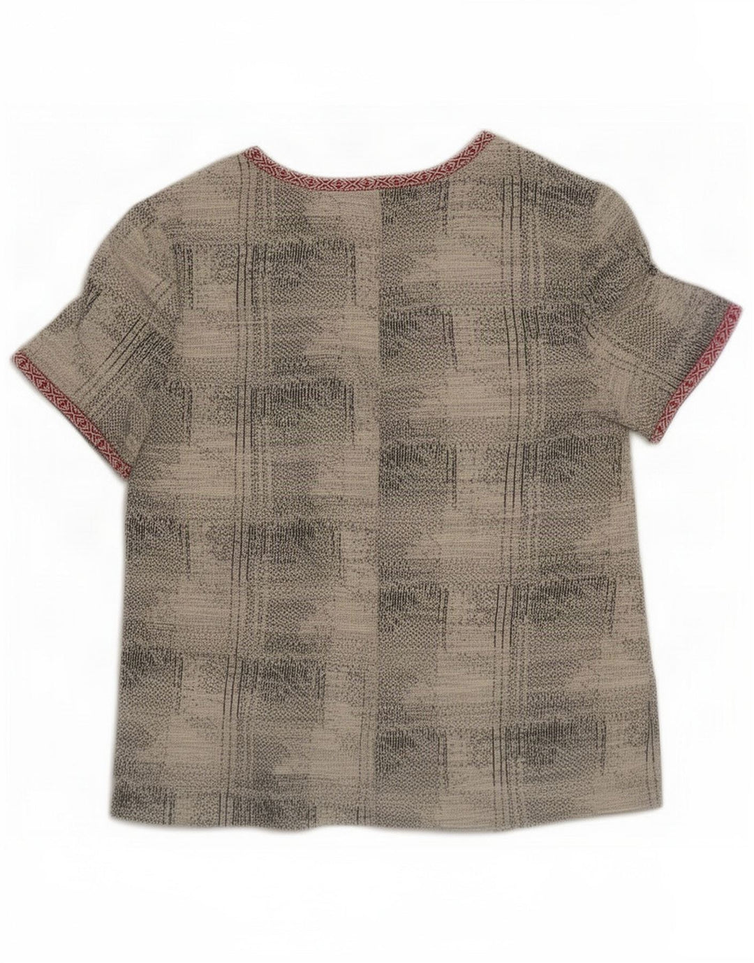 Zara Womens Abstract Pattern Blouse Top UK 16 Large Grey