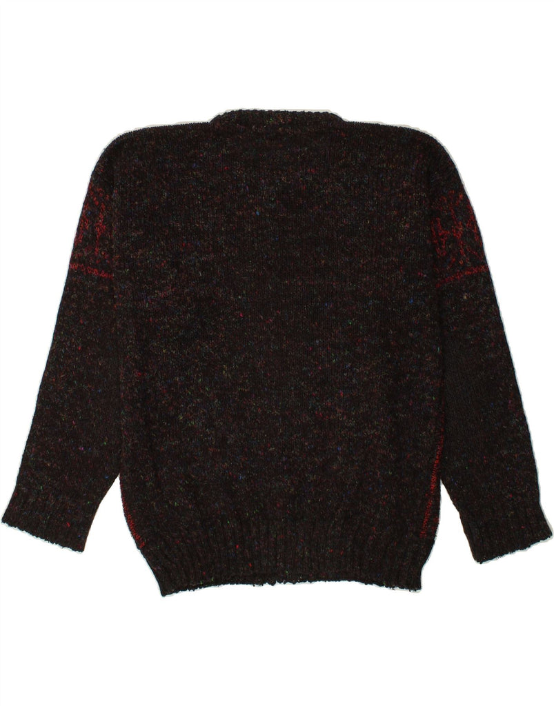 VINTAGE Mens Boat Neck Jumper Sweater Large Burgundy Flecked Acrylic Vintage Vintage and Second-Hand Vintage from Messina Hembry 