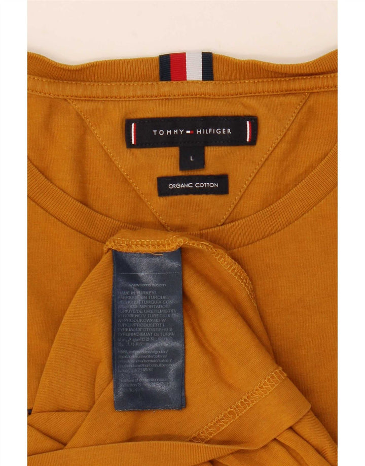 Tommy Hilfiger Mens Graphic T-Shirt Top Large Brown Cotton