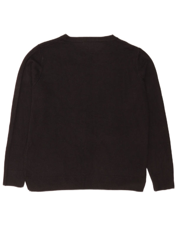 Marks & Spencer Womens Crew Neck Jumper Sweater UK 16 Large Black Acrylic
