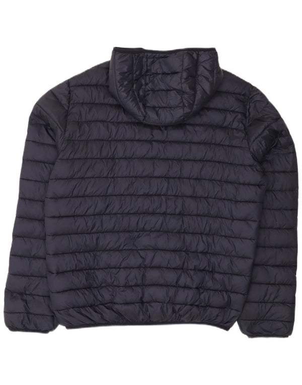 Navigare Mens Hooded Padded Jacket UK 44 2XL Navy Blue
