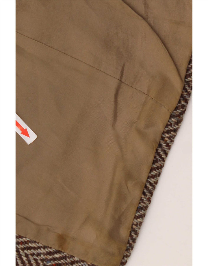Vintage Mens 2 Button Blazer Jacket UK 38 Medium Brown Herringbone