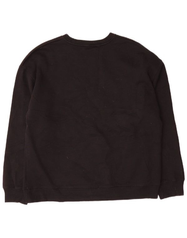 Zara Womens Graphic Oversized Sweatshirt Jumper UK 10 Small Black Cotton