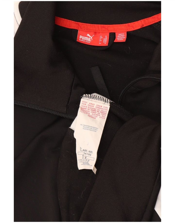 PUMA Mens Graphic Tracksuit Top Jacket XL Black Colourblock Polyester