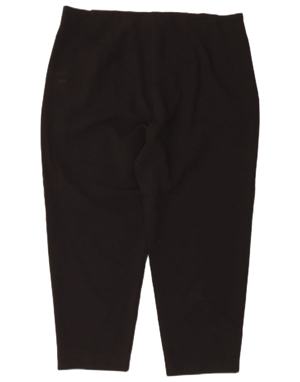 Marks & Spencer Womens Tapered Cropped Trousers UK 18 XL W36 L24 Black