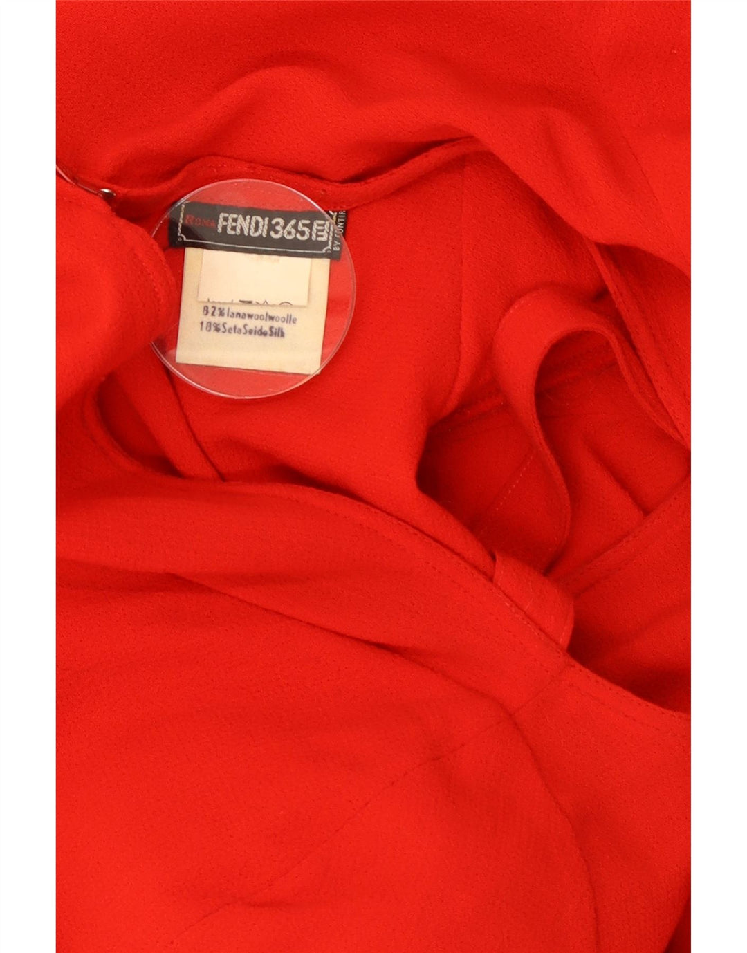 Fendi Womens Long Sleeve Shift Dress UK 18 XL Red Wool