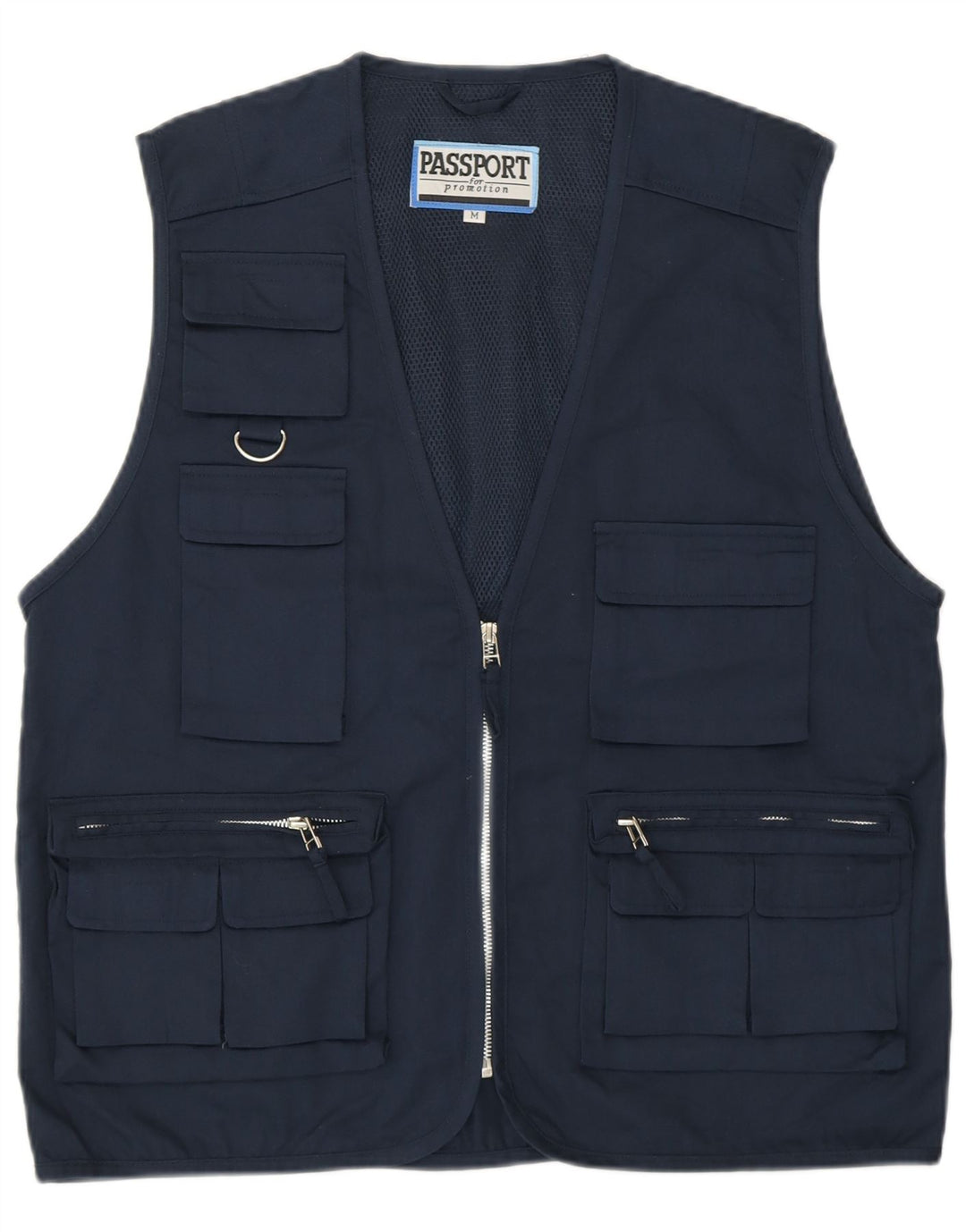 Passport Mens Utility Gilet UK 38 Medium Navy Blue Polyester