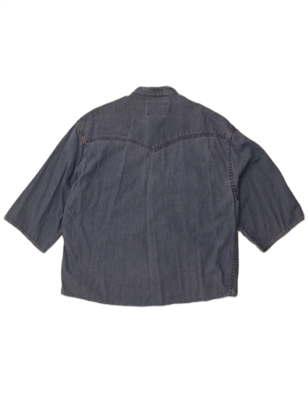 Wrangler Mens Short Sleeve Denim Shirt Medium Blue