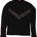 CLASS Womens Crew Neck Jumper Sweater IT 46 Large Black Patchwork Wool Vintage Class and Second-Hand Class from Messina Hembry 