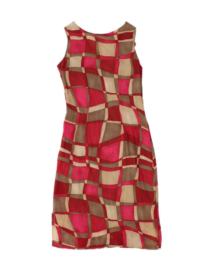 Vintage Womens Sleeveless Basic Dress IT 42 Medium Red Geometric