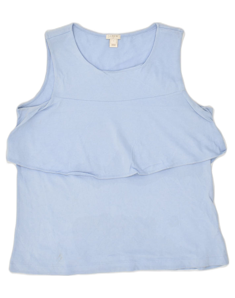 J. CREW Womens Vest Top UK 16 Large Blue Cotton | Vintage J. Crew | Thrift | Second-Hand J. Crew | Used Clothing | Messina Hembry 