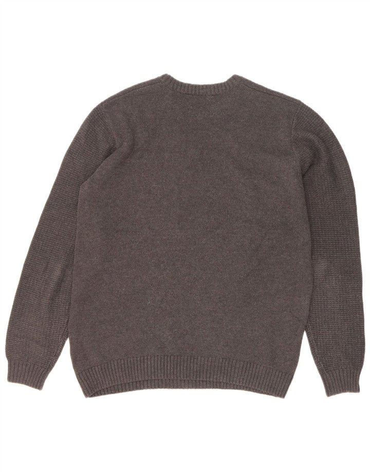 Gas Mens Crew Neck Jumper Sweater Large Grey Cotton