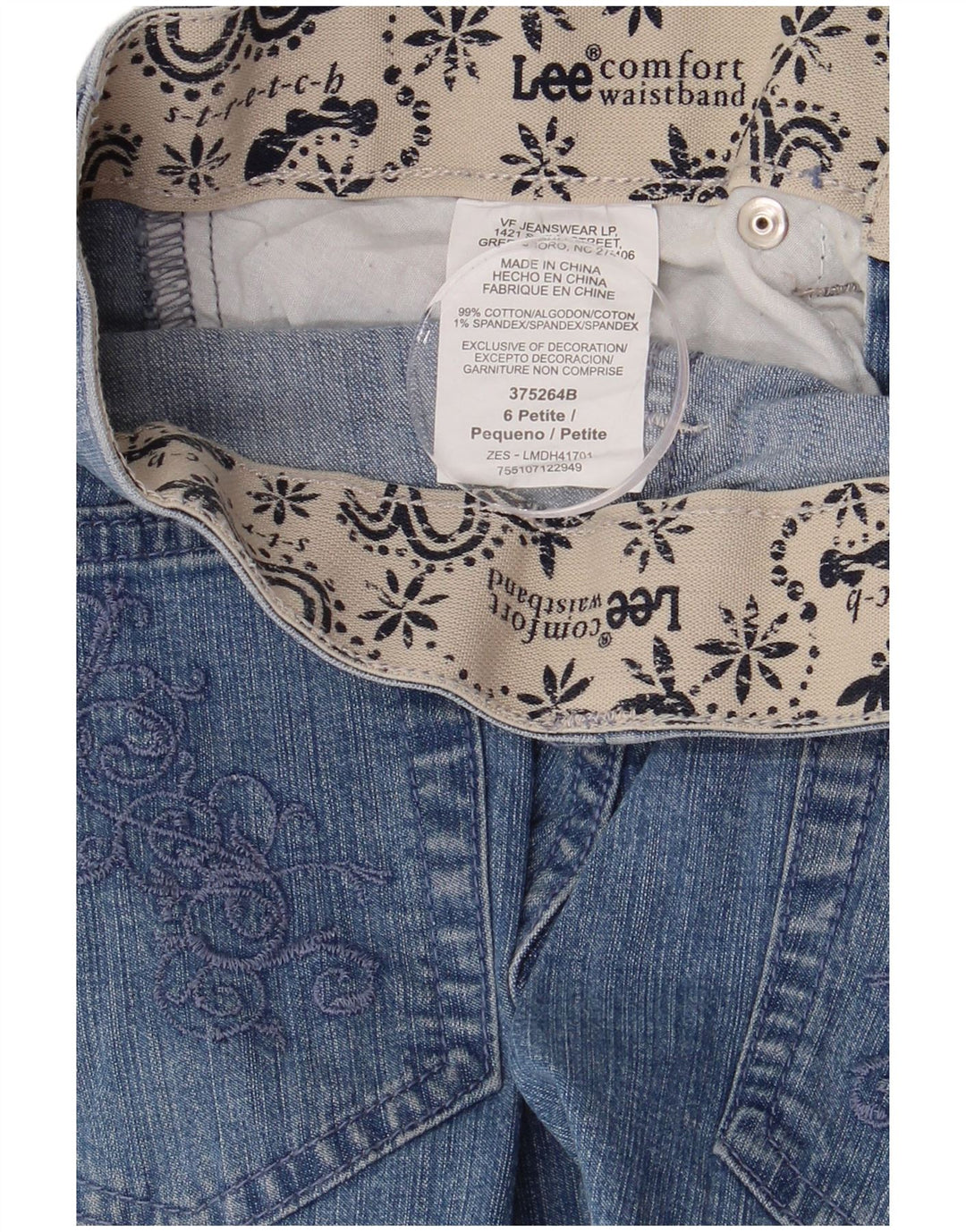 LEE Womens Denim Shorts US 6 Medium W29  Blue Paisley Cotton