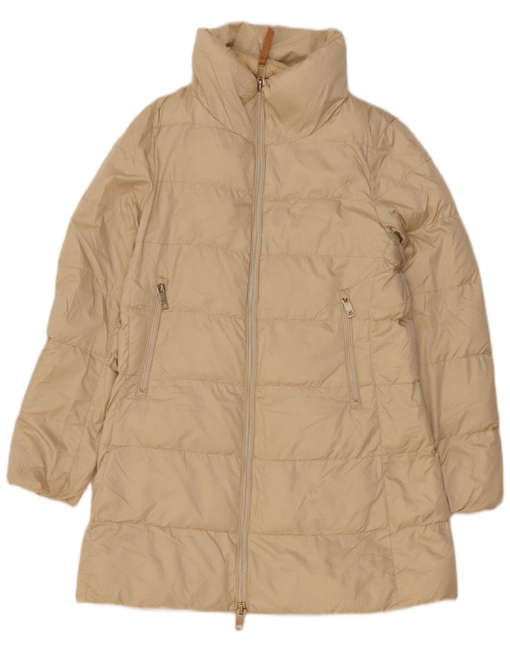 Massimo Dutti Womens Padded Coat UK 10 Small Off White Polyester