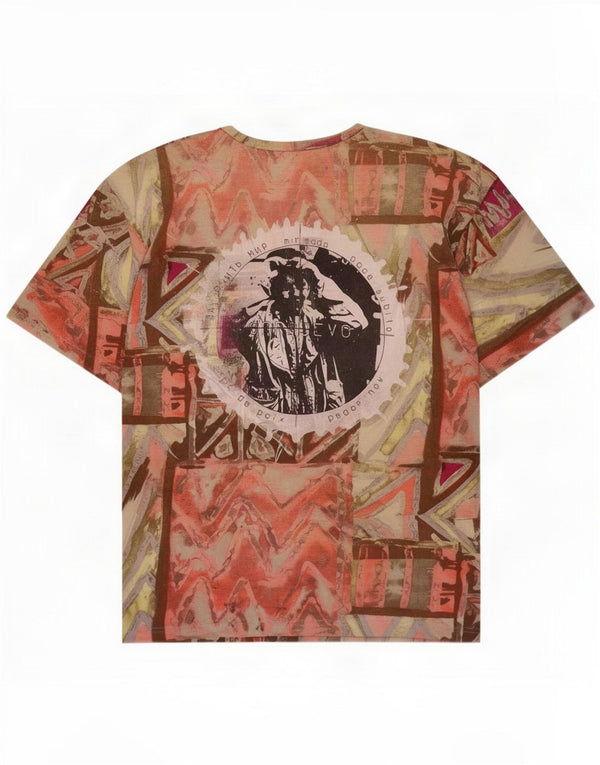 Vintage Mens Graphic T-Shirt Top Large Multicoloured Geometric