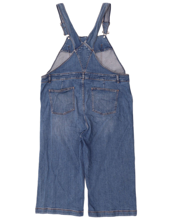 Fat Face Womens Clayton Dungarees Capri Jeans UK 22 3XL W44 L20 Blue Cotton