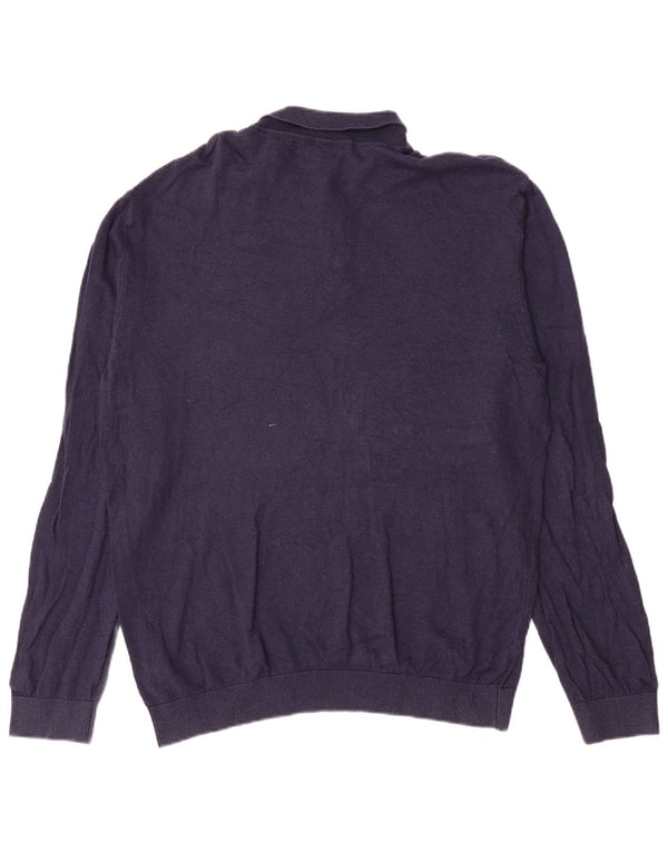 Marks & Spencer Mens Polo Neck Jumper Sweater XL Navy Blue
