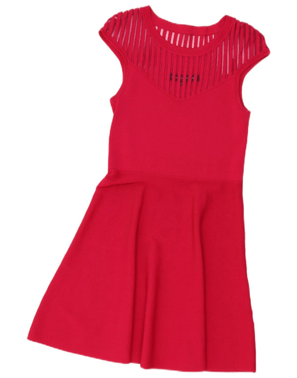 French Connection Womens A-Line Dress UK 12 Medium Pink Viscose
