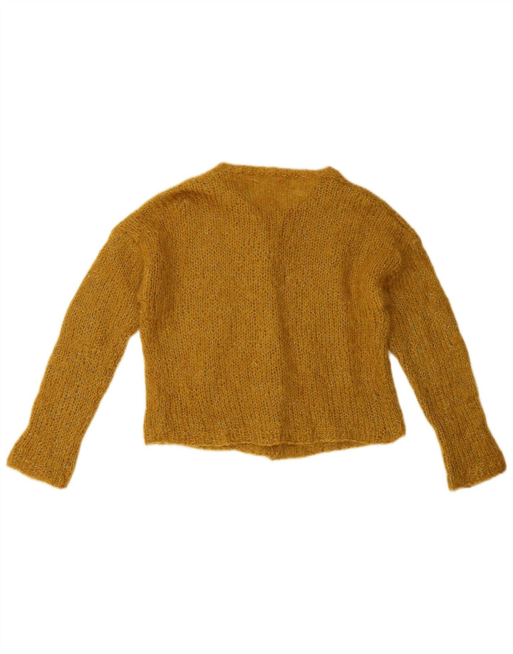 Vintage Womens Crop Cardigan Sweater UK 14 Medium Yellow
