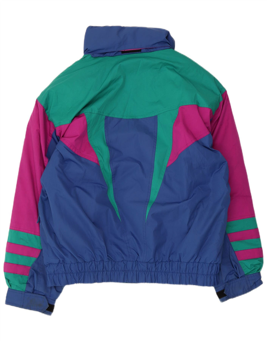 Fila Mens Graphic Hooded Ski Jacket UK 40 Medium Blue Colourblock Polyester