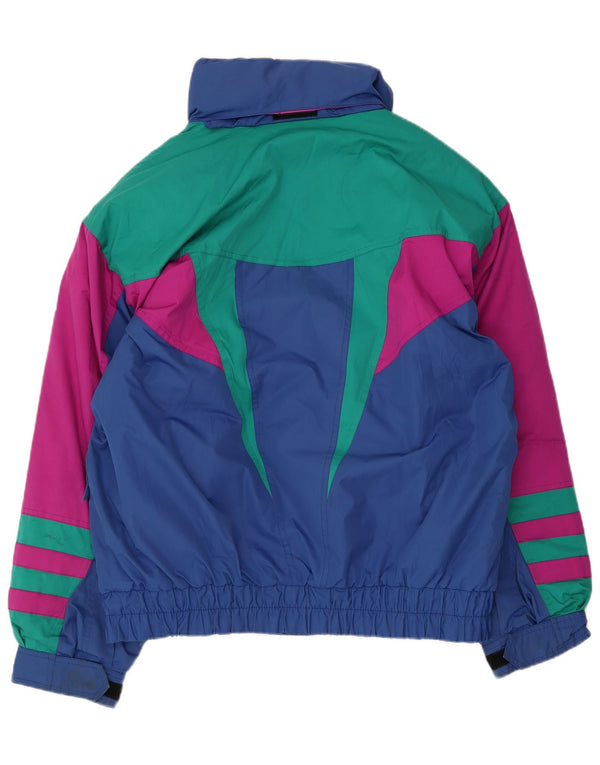 Fila Mens Graphic Hooded Ski Jacket UK 40 Medium Blue Colourblock Polyester