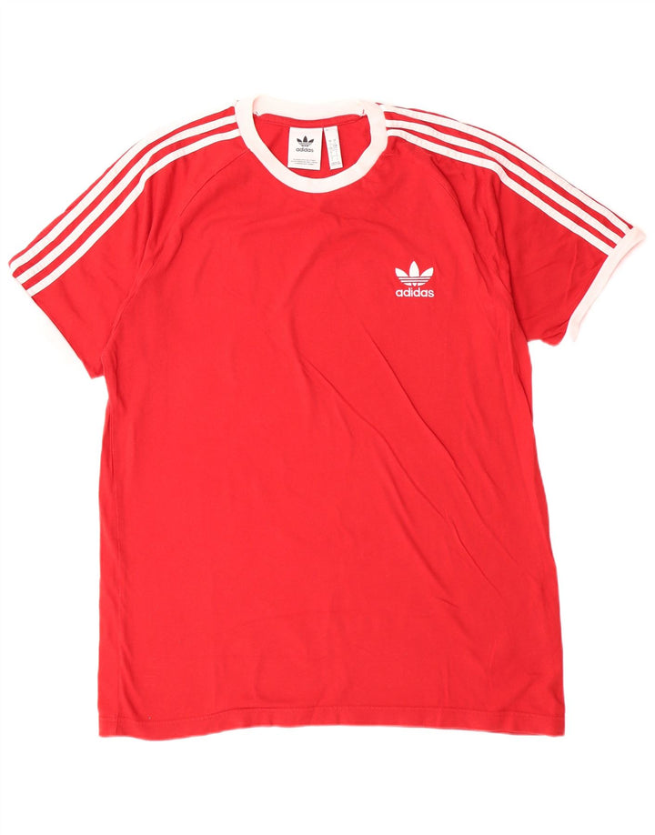 Adidas Mens T-Shirt Large Red Cotton
