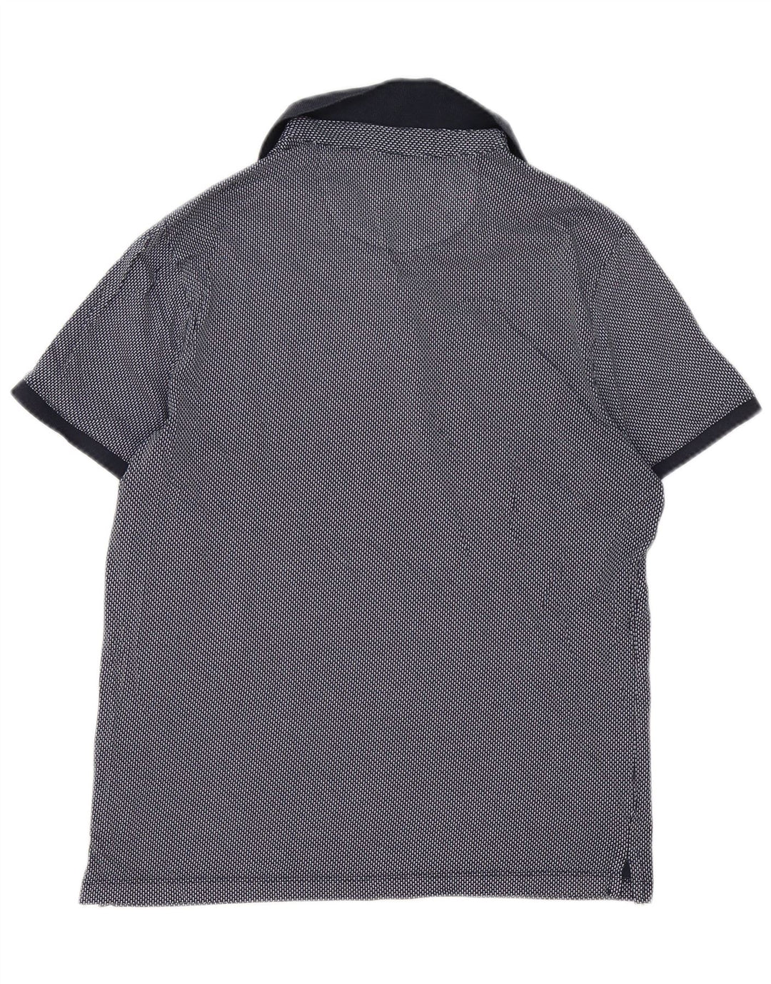 Michael Kors Mens Polo Shirt Medium Navy Blue Gingham Cotton
