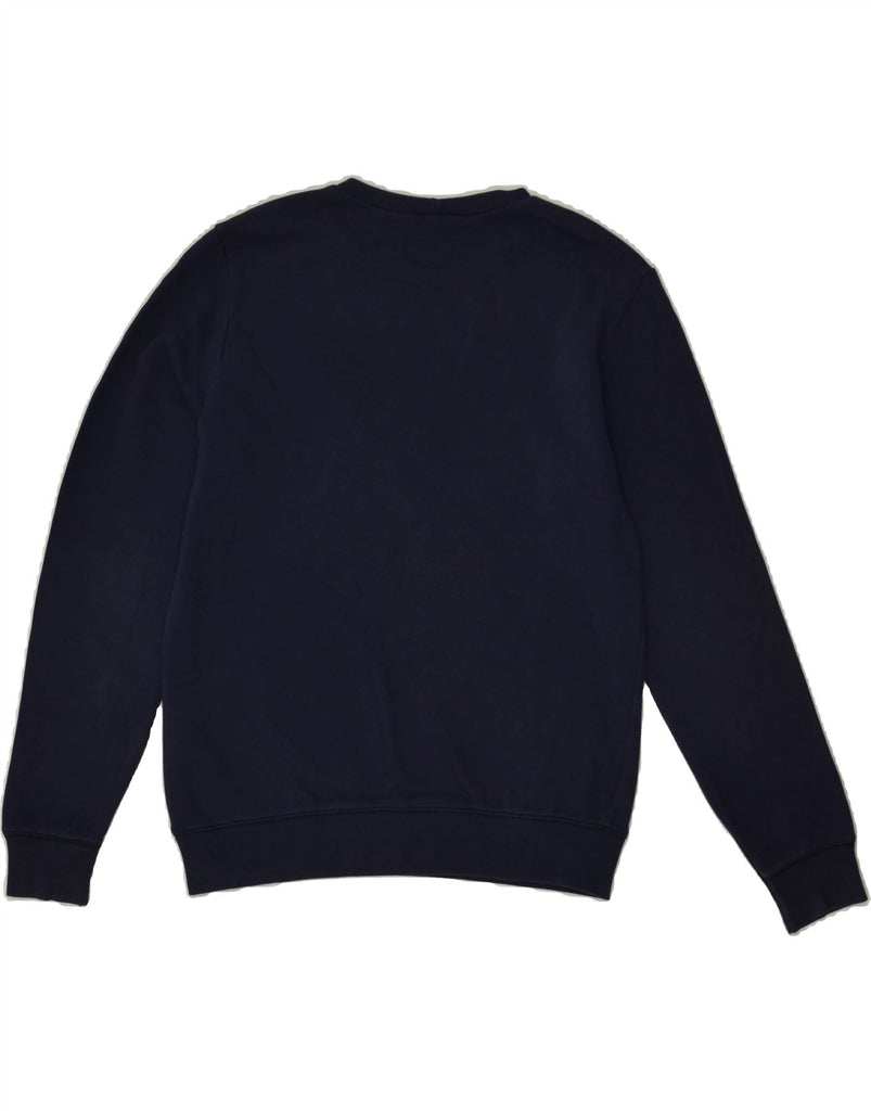 BENETTON Boys Graphic Sweatshirt Jumper 13-14 Years 3XL Navy Blue Cotton | Vintage Benetton | Thrift | Second-Hand Benetton | Used Clothing | Messina Hembry 