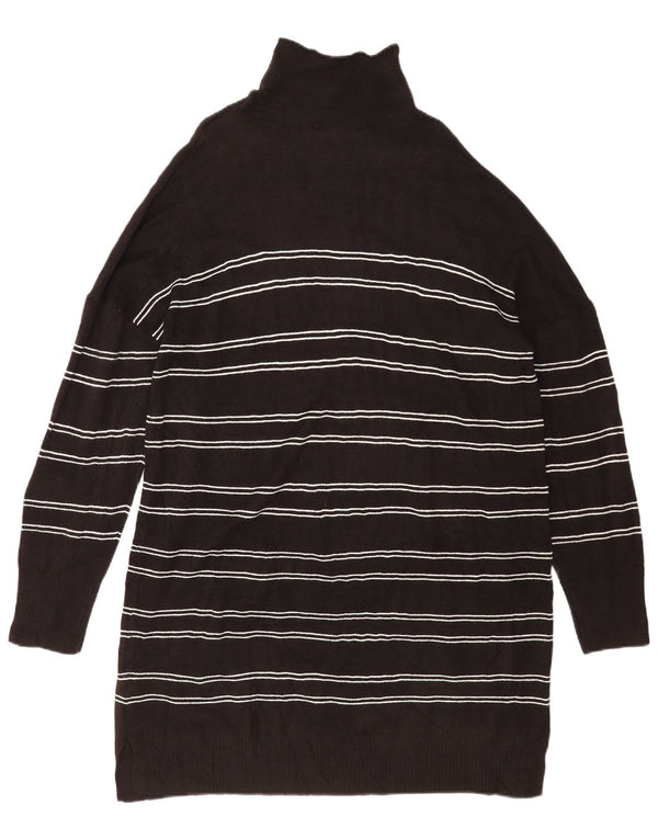 French Connection Womens Long Sleeve Jumper Dress UK 16 Large Black Striped