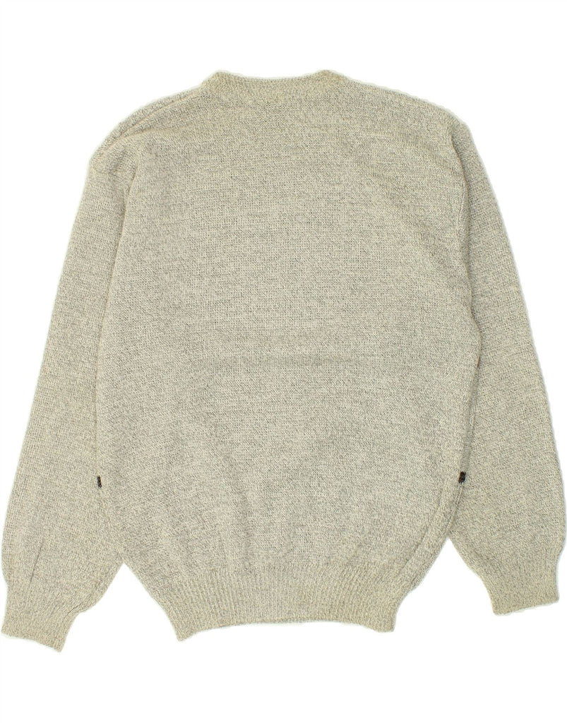 CANDA Mens Crew Neck Jumper Sweater Medium Grey Striped Wool Vintage Canda and Second-Hand Canda from Messina Hembry 