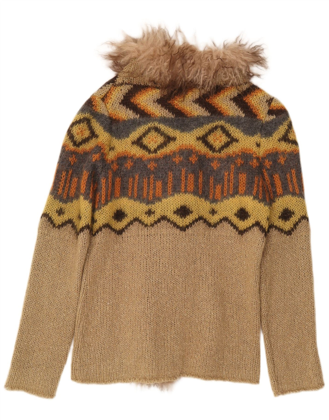 Penny Black Womens Open Cardigan Sweater UK 12 Medium Beige Geometric