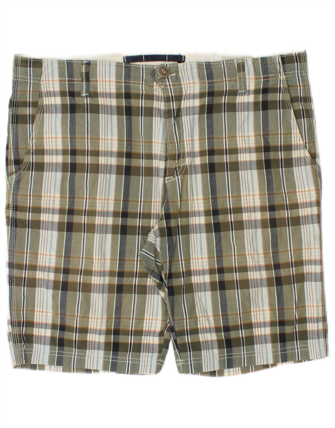 Playlife Mens Chino Shorts W36 Large Khaki Plaid