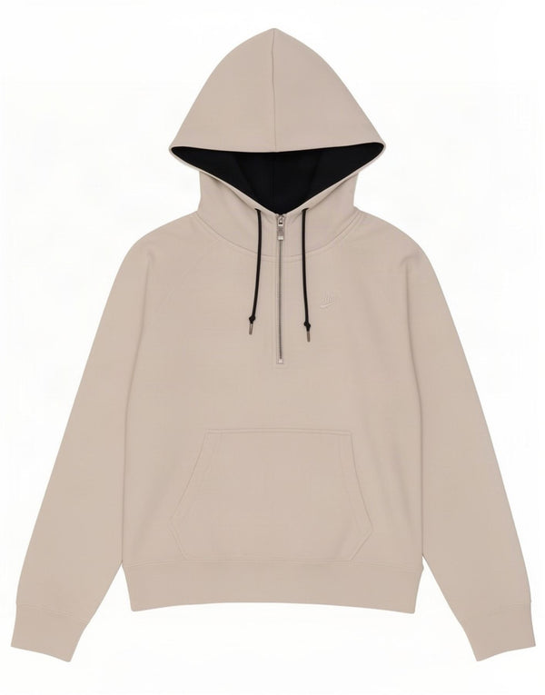 Nike Mens Zip Neck Hoodie Jumper UK 34/38 Small White Cotton