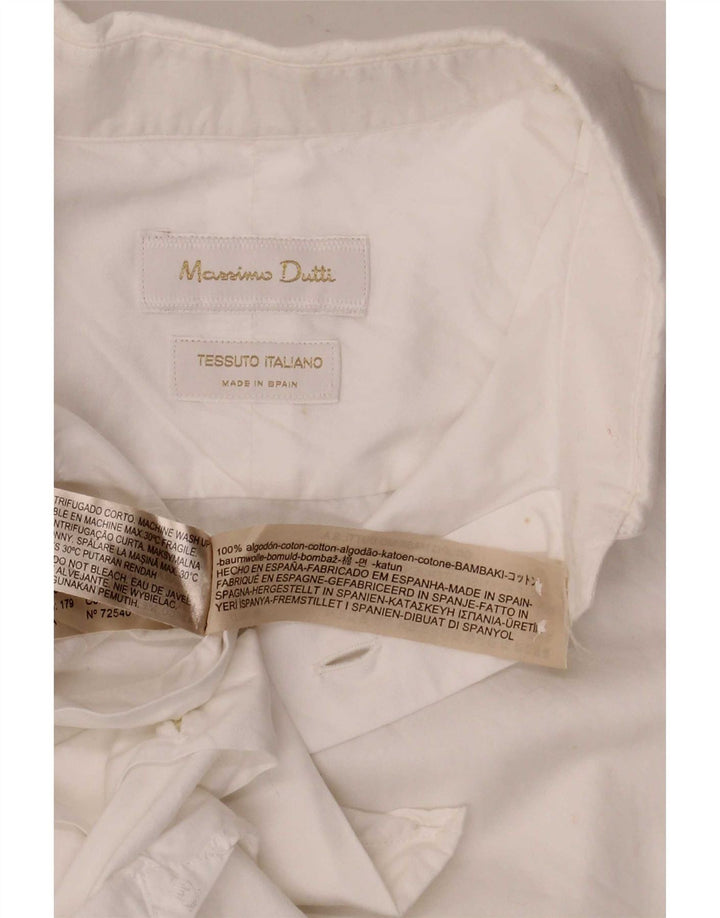 Massimo Dutti Mens Shirt Medium White Cotton