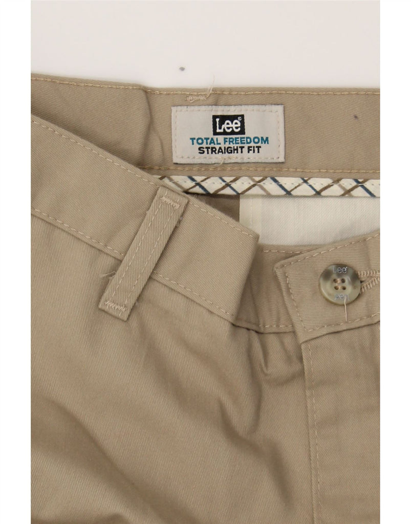 LEE Mens Straight Chino Trousers W36 L32 Beige Polyester Vintage Lee and Second-Hand Lee from Messina Hembry 