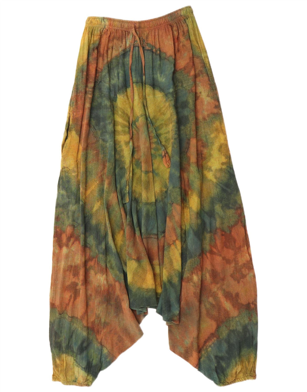 Vintage Womens Harem Trousers Large W34 L27 Multicoloured Tie Dye Cotton
