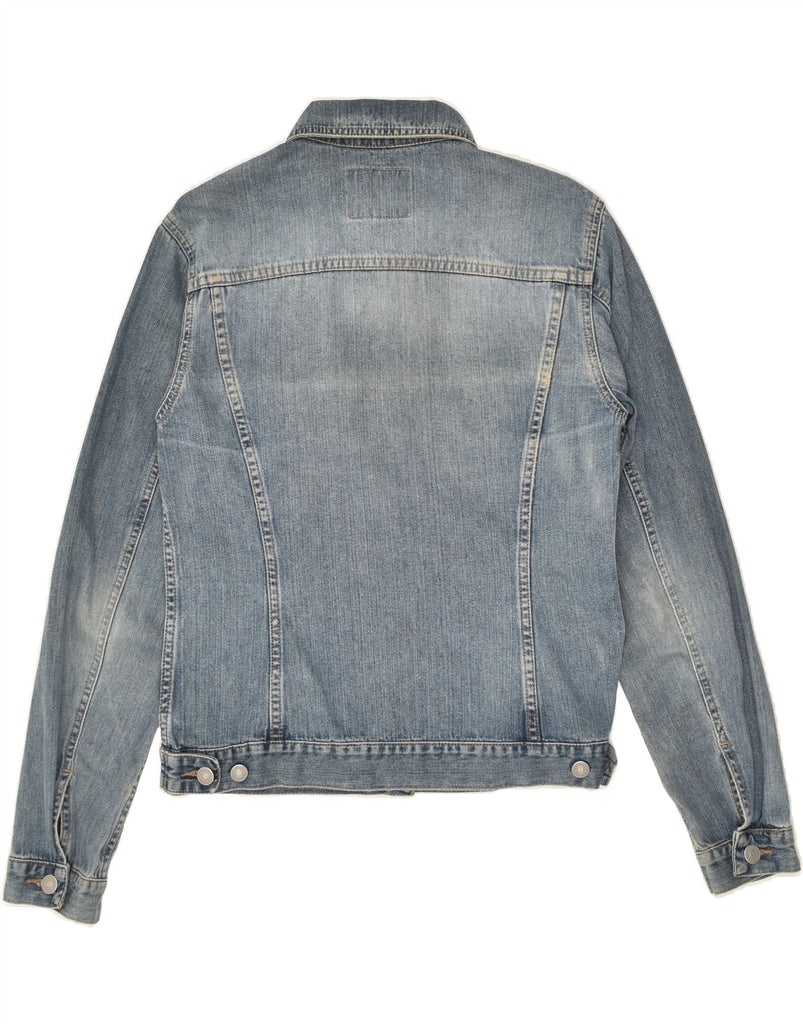 SISLEY Womens Denim Jacket UK 14 Medium Blue Cotton | Vintage Sisley | Thrift | Second-Hand Sisley | Used Clothing | Messina Hembry 