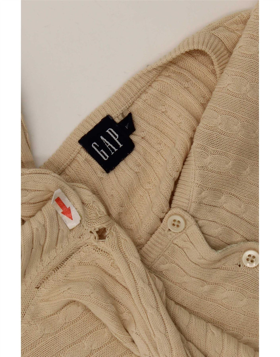 Gap Womens Cardigan Sweater UK 14 Medium Beige Cotton