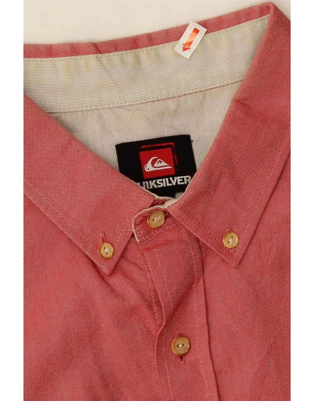 Quiksilver Mens Short Sleeve Shirt Large Red Cotton