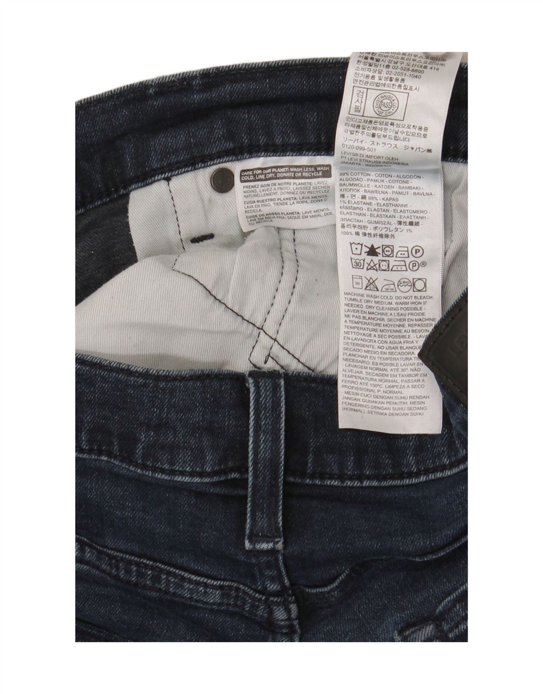 Levi's Mens Slim Jeans W36 L32 Blue Cotton
