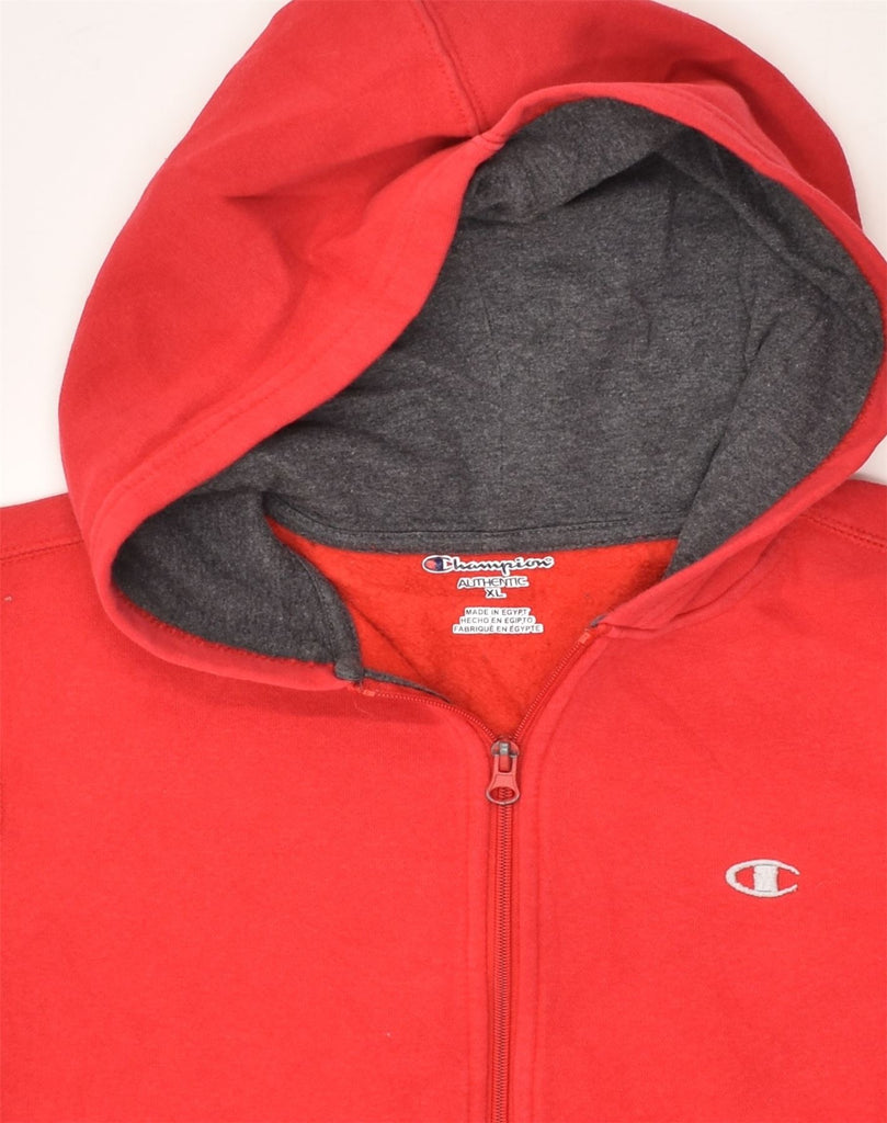 CHAMPION Womens Zip Hoodie Sweater UK 18 XL Red Cotton | Vintage Champion | Thrift | Second-Hand Champion | Used Clothing | Messina Hembry 